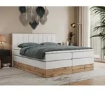 MKS MEBLE King Boxspringbett 200x200 mit Bettkasten Eiche, Polsterbett 200x200...