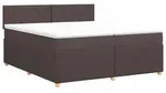 vidaXL Boxspringbett mit Matratze Dunkelbraun 200 x 200 cm Stoff - Braun