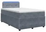 vidaXL Boxspringbett mit Matratze Dunkelgrau 120 x 190 cm Samt - Dunkelgrau