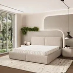 Masseno Polsterbett FELURO 140x200 cm, Polsterbett mit Bettk&auml;sten -Beige, NEVE...