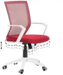 BELIANI B&uuml;rostuhl Rot h&ouml;henverstellbar mit Nylon Laufrollen Modernes Design -