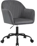 WOLTU Schreibtischstuhl, B&uuml;rostuhl ergonomisch, mit Armlehnen, Samt,...