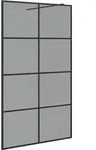 vidaXL Walk-in Duschwand Schwarz 115 x 195 cm Geh&auml;rtetes Glas - Schwarz