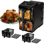 Hei&szlig;luftfritteuse 12 Liter MPM MFR-13 Air Fryer XXL &ndash; Doppelfritteuse ohne...