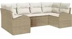 vidaXL Gartensofa-set 6 stk. Beige [Synthetisch]: Poly Rattan - Beige