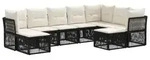 vidaXL Gartensofa-set 9 stk. Schwarz Poly-Rattan - Schwarz