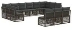 vidaXL Gartensofa-set 13 stk. Grau Poly-Rattan - Grau