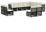 vidaXL Gartensofa-set 12 stk. Schwarz Poly-Rattan - Schwarz