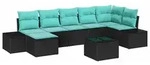 vidaXL Gartensofa-set 8 stk. Schwarz Poly-Rattan - Schwarz