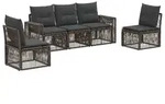 vidaXL Gartensofa-set 5 stk. Grau und Dunkelgrau Poly-Rattan - Grau