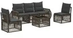 vidaXL Gartensofa-set 6 stk. Grau und Dunkelgrau Poly-Rattan - Grau