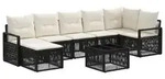 vidaXL Gartensofa-set 8 stk. Schwarz Poly-Rattan - Schwarz