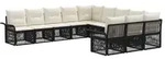vidaXL Gartensofa-set 11 stk. Schwarz Poly-Rattan - Schwarz