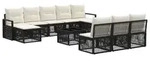 vidaXL Gartensofa-set 11 stk. Schwarz Poly-Rattan - Schwarz