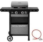 Royal Gourmet 2-Brenner Gasgrill, 5 kW Grillwagen mit klappbaren Seitenablagen,