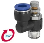 Riegler Drosselr&uuml;ckschlagventil &raquo;Blaue Serie&laquo; Abluftdros. R1/8 a., Gerade &Oslash; 8mm