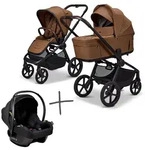 Moon Resea FOLD SET Kombi-Kinderwagen cognac inkl. Cosmo Babyschale