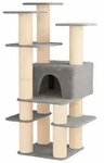 vidaXL Katzennbaum mit Sisal-Kratzs&auml;ulen Hellgrau 161 cm - Hellgrau