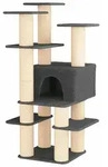 vidaXL Katzennbaum mit Sisal-Kratzs&auml;ulen Dunkelgrau 161 cm - Dunkelgrau