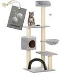 Katzenkratzbaum Kratzbaum f&uuml;r Katzen Utah, inkl. 2 Spielkugeln, Farbe:grau -...