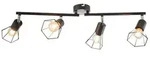 LED Deckenleuchte, Metall, Geflecht, Schwarz, 4-flammig, E14, L 70 cm