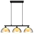 LED Pendelleuchte Eva, Schwarz, Glas rauchfarben, H 120 cm - Schwarz