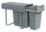 HOMCOM Ausziehbarer M&uuml;lleimer, K&uuml;chenm&uuml;llbeh&auml;lter, Griff, 20 L+10 L, Grau -...
