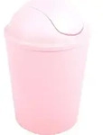 MSV Kosmetikeimer Abfalleimer Schwingdeckeleimer 5,5 Liter Kunststoff Pastellrosa -