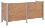 vidaXL M&uuml;lltonnenzaun Braun 237 x 85 x 115 cm Aluminium und WPC - Braun