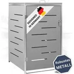 DELUKE&reg; 1er M&uuml;lltonnenbox JAGU Edelstahl | Grau | 115x69x77,5cm 