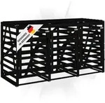 DELUKE&reg; 3er M&uuml;lltonnenbox Kiefernholz BOUMI | 240x91,5x128,5cm Schwarz 