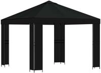 vidaXL Pavillon 3 x 3 m Schwarz Polyester und Stahl 190 gsm
