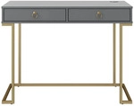 Schreibtisch mit 2 Schubladen aus MDF graphitgrau - Grau