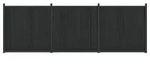 vidaXL Zaunelement 3 stk. 530 x 186,5 cm WPC und Aluminium Schwarz - Schwarz