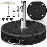 tillvex&reg; Granit Sonnenschirmst&auml;nder mit Rollen & Teleskopgriff Anthrazit - 27...