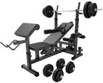 GORILLA SPORTS&reg; Kraftstation mit Gewichten - 170cm Stange, 70kg Hantelset,
