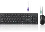 Perixx PERIDUO-117 P US Tastatur-Maus-Set, PS/2, kabelgebunden, schwarz -...