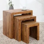 Beistelltisch Holz Design Tisch Modern Wohnzimmer JETZT KAUFEN - Naturbelassen