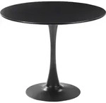 BELIANI Esszimmertisch Schwarz Rund 90 cm MDF-Platte Metall Modern - Schwarz
