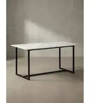 Esszimmertisch 120x60x76 cm K&uuml;chentisch Wei&szlig; in Marmor-Optik Modern, Esstisch