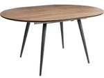 BELIANI Ausziehbarer Esstisch Hellbraun MDF Platte Eisen Beine Oval Modernes...