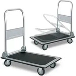 2x Plattformwagen mit Klappb&uuml;gel im Set, 1x LxBxH 730 x 470 x 820 mm + 1x...