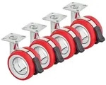 SOTECH M&ouml;belrolle D&uuml;sseldorf &Oslash; 75 mm chrom/rot &ndash; mit Bremse (4 St&uuml;ck)