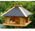 Vogelhaus mit Solar und impr&auml;gnierten Strukturputzdach - V20 Stein Solar