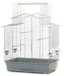 XXL Vogelk&auml;fig Wellensittich Kanarien mit Freisitz 58,5 x 38 x 65cm - Wei&szlig;