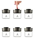 BURI Vorratsglas Vakuumglas 6er Set 450ml | Vorratsdosen Glas mit Edelstahl...