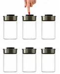 BURI Vorratsglas Vakuumglas 6er Set 1300ml | Vorratsdosen Glas mit Edelstahl...