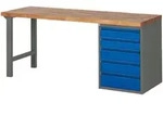 STIER Werkbank Premium mit 5 Schubladen BxTxH 2000x700x890mm anthrazitmetall /
