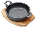 Kitchen Craft Mini-Bratpfanne aus Gusseisen mit Servierbrett, 12,5 cm - Schwarz