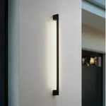 Lindby LED-Wandlampe Neano, 120cm, schwarz, Metall, IP54 - Schwarz